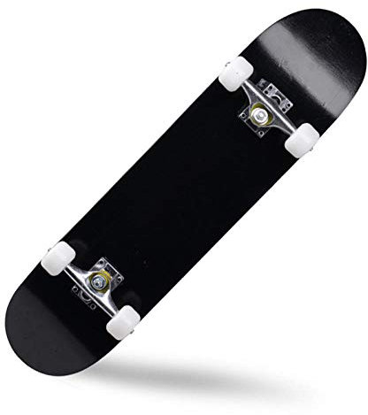 Skateboard Einfaches Schwarzgrau Skateboard Kinder ab 8 Jahre 80x20cm 7-Lagigem Ahornholz Longboard Double Kick Komplett für Anfänger Jungen Mädchen Erwachsene Profi Penny Board