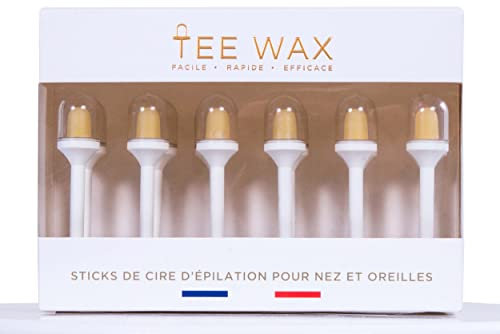 TEE WAX – 12 gebrauchsfertige Wachsstäbchen – Nasen- und Ohrenhaarentfernung – Schmerzfrei – 100% natürliches Kiefernharz – Für Männer und Frauen