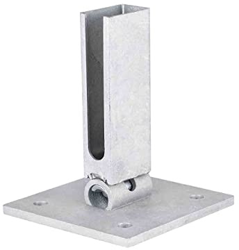 Flexible Bodenplatte feuerverzinkt 60 x 40 mm Zaunpfosten bis 2030 mm Zaunhöhe