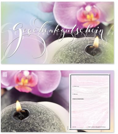 GESCHENKGUTSCHEINcom by POS-HAUER. 25 Gutscheine, blanko zum selbst Ausfüllen. Für Physiotherapie Massage Dienstleistung.