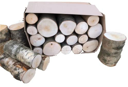 Box of Decorative Logs 15cm Kiln Dried Full Round Display Logs Fine Sawn Ends…