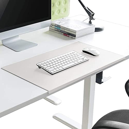 Schreibunterlage,Schreibtischunterlage mit Kantenschutz aus Weichem Kunstleder,Groß PU-Leder Mousepad für Büro/Zuhause,Büro Wasserdichte Rutschfeste Schreibenmatte,Weiß,80X40cm | 80X40cm, Schreibtischunterlage mit Kantenschutz aus Weichem Kunstleder, für Büro/Zuhause,Büro, Büro Wasserdichte Rutschfeste