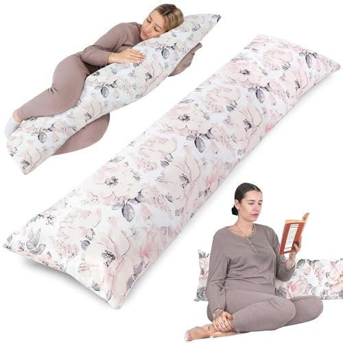 Totsy Baby Seitenschläferkissen Schwangerschaftskissen 40x145 cm - Kuschelkissen Schlafkissen Pregnancy Pillow Stillkissen Kissen mit Bezug für Seitenschläfer und Erwachsene Oeko-Tex