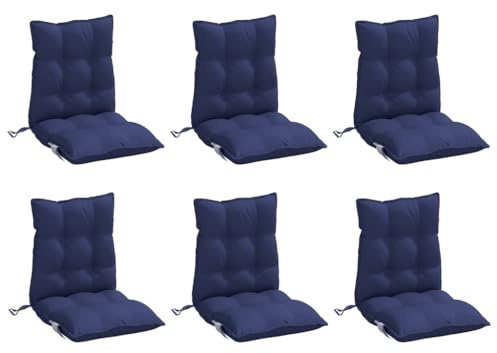 vidaXL Niedriglehner-Auflagen 6 STK. Marineblau Oxford-Gewebe