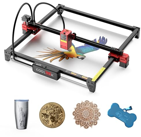 CK1-20 Laser Graviermaschine 20W, DIY-Lasergravurmaschine 418 x 418 mm Arbeitsbereichsunterstützung Offline-TF-Kartengravur APP-Steuerung, Lasergravierer für Metall und Holz, Glas, Acryl, Leder
