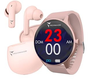 Techmade Smart Watch Dynamic Rose Gold Bundle Rose TM-Dynamic-BGDR, Colore: rosa., Unisize, Moderno