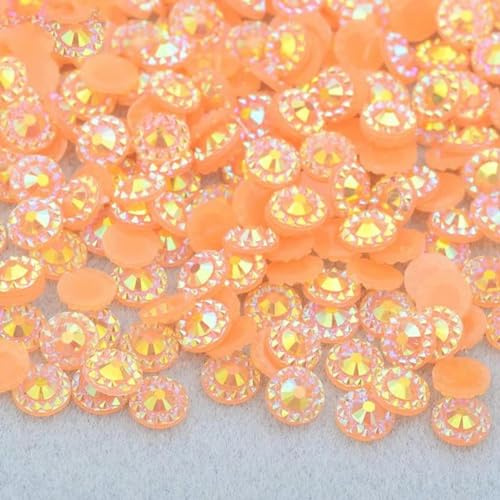 4 5 6 mm Púrpura AB Flor Redonda Pegatinas de Diamantes de Imitación Flatback Resina Cabujón Gemas Nail Art Cristal Piedra Sin Coser Strass-Jacinto-5 mm 500 piezas