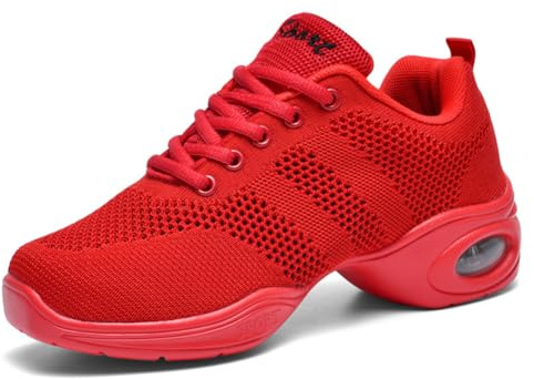 Hixingo Scarpe da Ballo Donna Scarpe Danza Jazz, Traspirante Sneakers | Scarpe da Jazz con Suola a Strati Dotata di Cuscinetti D'aria, Tomaia in Rete Traspirante e Suola in Poliuretano