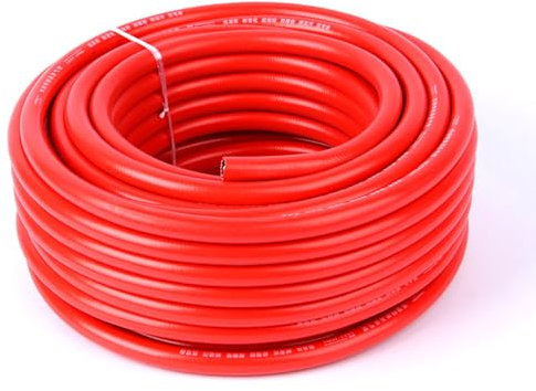 Yiustldd Tuyau D'oxygène-Acétylène, Tuyau De Soudage Industriel Antidéflagrant Tuyaux De Chalumeau Oxyacétylène Diamètre Intérieur 10 Mm, Diamètre Extérieur 16 Mm,Rouge