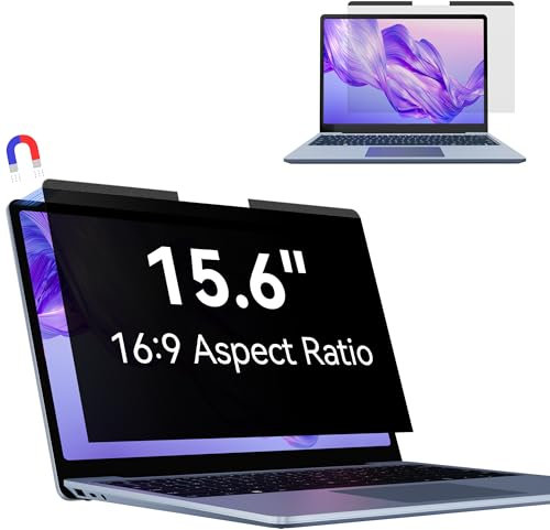 Makinda Magnétique Filtre de Confidentialité 15.6 Pouces 16:9, Filtre Ecran pour Ordinateur Portable avec HP/Dell/Acer/Lenovo/Thinkpad/Envy, Amovible Anti-Lumière Bleu Protection Ecran PC Laptop
