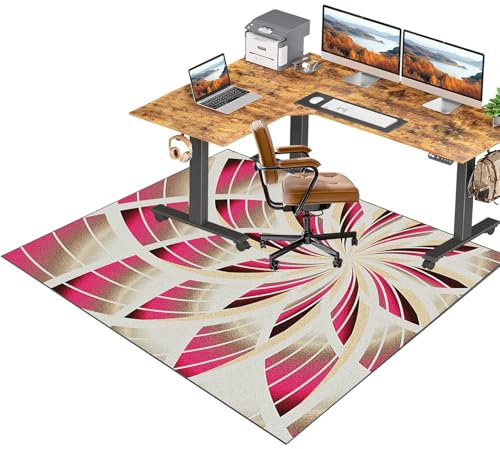 RxiBeFuw 120 x 150 cm Unterlage Schreibtischstuhl Gaming Teppich Bodenschutzmatte Bürostuhl Teppich Unterlage Kratzfest für Parkett und Hartböden Bürostuhl Unterlage für Stühle Anti-Silp