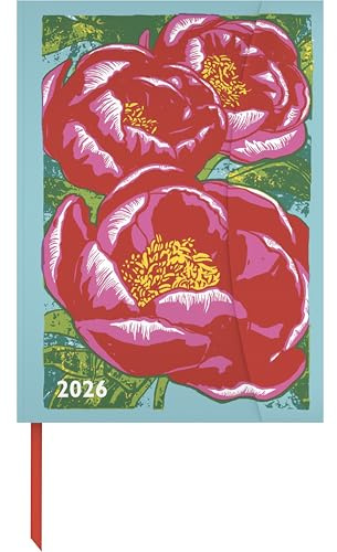 teNeues - Kat Menschik Flowers 2026 – Peonies Buchkalender 16x22 cm | Stilvoller Wochenkalender mit Magnetverschluss für Kunst- & Blumenliebhaber: Magneto Diary