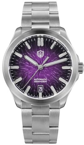 watchdives WD0005 WD0005B Taucheruhren für Herren, NH35 Uhrwerk Automatikuhr, 100M Wasserdicht Armbanduhr aus Saphirglas