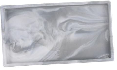 Healvian 1 Pièce Plateau En Marbre Petit Assiette Plateau De Salle De Bain En Marbre Noir Rond De Service En Gravé Bijoux Organisation Vanité En Céramique Grey
