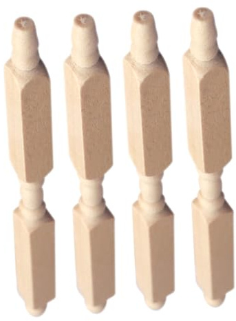 HANABASS 4pièces Colonnes Bois Miniatures pour Maison De Poupées Accessoires De Décoration pour Escaliers Et Balustrades Modèles De Piliers Romains Décor Parfait pour Jardins Et