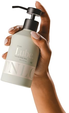 The Natural Love Company - Simply Lube Aloe Vera 300ml Organic Water Based | Organic Ingredients, Water-Based, Refillable, Toy Safe, Condom Safe, Naturally Soothing, Pump Designed for Travel, Vegan