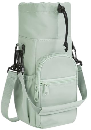 Porte-bouteille d'eau avec sangle – Sac isotherme pour bouteille d'eau avec poche pour téléphone | Pochette de rangement étanche de grande capacité | Équipement d'extérieur pour la gym, les