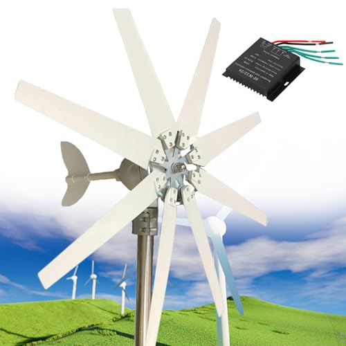 Kit de generador eólico doméstico de 12 V/24 V/48 V, 8 aspas, diseño ultrasilencioso, Controlador de Carga MPPT, solución de energía renovable para Sistemas Fuera de la Red eléctrica.