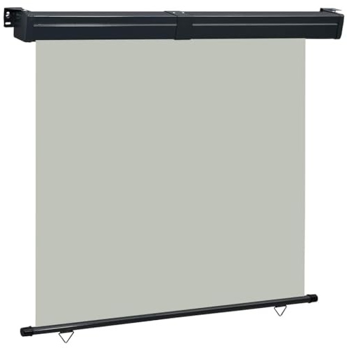 Tenda da Sole Laterale a Rullo, Grigio 175x250 cm, Tessuto Poliestere UV e Struttura Alluminio, Frangivista Balcone e Separe da Esterno, per Giardino e Terrazzo