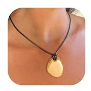 Roe Dolph Chunky Charm Necklace Statement Necklaces for Women Long Cord Necklace with Gold Pendant Drop Style Fashion Jewelry Gift, Alloy, no gemstone