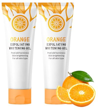 VYIBPDY 2 Piezas Gel exfoliante de naranja natural, gel limpiador de cara naranja, exfoliante para la limpieza profunda de la cara