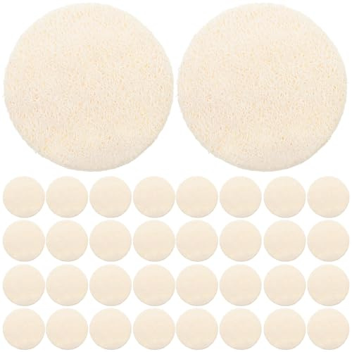 VINTORKY 36 Stück Luffa Gesichtspeeling Pads 55X55cm Natürliches Luffa Peeling für Porentiefe Reinigung Vielseitig als Dusch und Reinigungspad Geeignet
