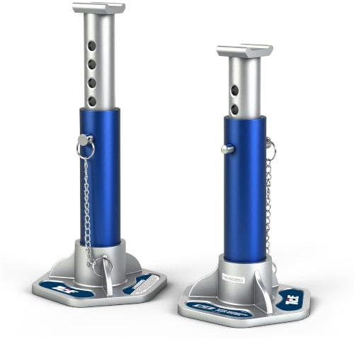 TCE Axle Stands 3 Ton Aluminum Lightweight Car Jack Stands with Locking | Jack Stands 1 Pair, 3 Ton Axle Stands Locking Support Pins for Cars, Suvs, And Light Duty Trucks, Blue&silver,