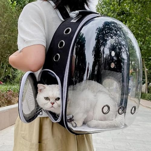 Premium Pet Carrier Backpack with Transparent Bubble Window - Breathable Space Capsule Travel Bag for Small Dogs, Cats & Rabbits, Ventilated Comfortable Rucksack.