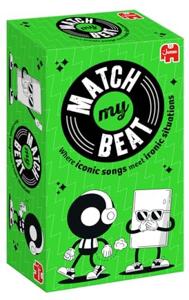 Match My Beat – The Music Party Game with 200 Songs & 400 Scenarios – Jumbo | Funny Card Games for Adults, Teens, Parties & Family Gatherings – Match Iconic Songs to Ironic Situations – For 3+ Players