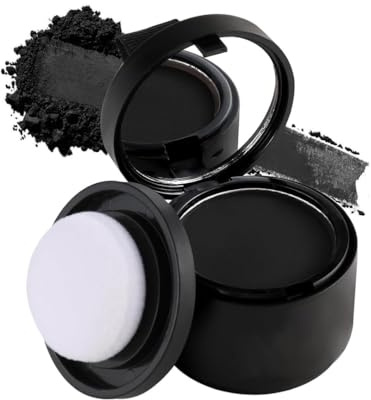 CAVORIA Haarpulver für die Haarlinie - Schnell Haartusche Haaransatz für Dünnes Haar, Sofortiger Haarausfallskaschierung, Wasserfest und Hautverträglich (Schwarz,4 g (1er Pack))