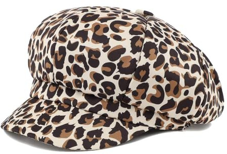 Dermalyx Brun Leopard Cabbie Åttkantig Keps Sommar Justerbar, Vintage Schirmpet Cappy Basker Retro Hatt Stil: Mode Baker Boy Keps Klassisk Platt Keps