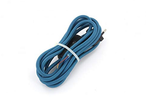 CHACON Câble Textile avec Prise et Interrupteur (2m) - Bleu