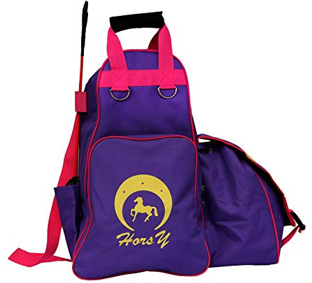 TentHome Professional Horse Riding Boot Bag Helmet Bag Equestrian Horse Riding Bag with Helmet Compartment (Purple)