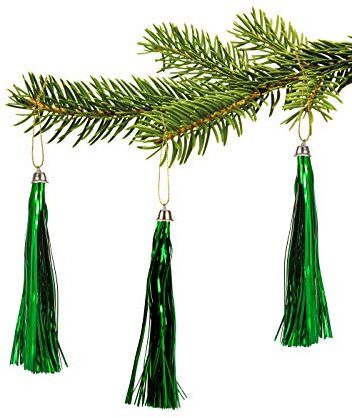 unbekannt Lamettini Lametta Anhänger Christbaumschmuck Weihnachtsanhänger (50, Grün)