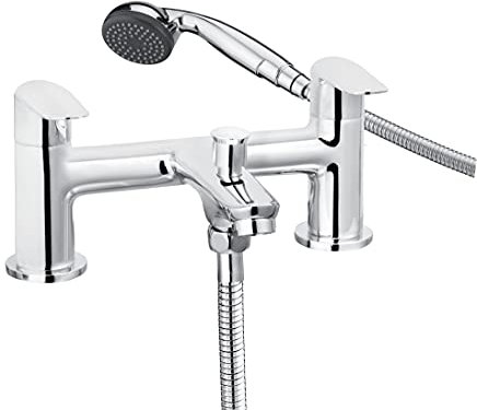 Cascade Compass Bathroom Bath Shower Mixer Tap Handset Modern Twin Lever Chrome