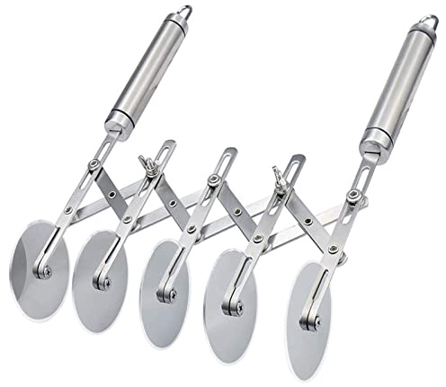 Tagliapasta – Tagliapizza in acciaio inox 5 ruote regolabile – Tagliapasta per fresche – tagliapasta – Rotella per pasta da cucina