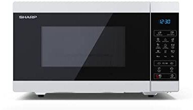 SHARP YC-MG51EW Micro-ondes avec grill de 25 litres, contrôle numérique, micro-ondes: 900 W, : 1000 11 niveaux puissance, plateau rotatif, verrouillage enfant, fonction ECO, couleur Blanc.