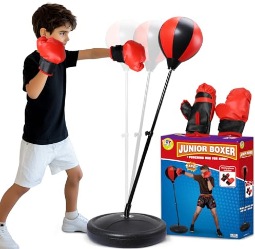 TOY Life Punching Bag for Kids Boxing Bag with Gloves Boxing Punching Set Stand Height Adjustable Punching Bag for 3 4 5 6 Years Old Boy Indoor Toys for Kids Best Boxing Gifts