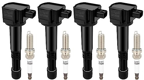 ECCPP UF712 4 ignition coils with 4 iridium Spark Plugs for Honda for Accord 2013-2017, CR-V CRV 2015-2019 & for Acura TLX 2015-2020, ILX 2016-2020 L4 2.4L 2305205A2A01 C1832 30520-5A2-A01