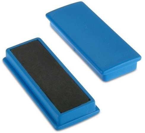 20 x Rechteck-Magnet Ferrit 53 x 22,5 x 9 mm L x B x H Pinnwand Magnete Memomagnet - hält 1,5 kg - Büromagnet Kühlschrankmagnet, Farbe:blau