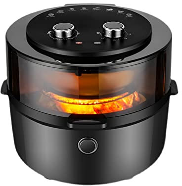 Freidora de aire de gran capacidad de 8 litros, temperatura ajustable a varias velocidades, calefacción con circulación de aire caliente, 1350 W, negro necesario caritable