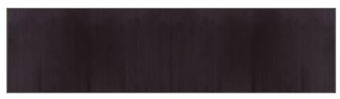vidaXL Teppich, Bambusteppich Rechteckig, Bambusmatte rutschfest für Wohnzimmer, Läufer Küchenteppich Flurteppich, Modern, Dunkelbraun 100x400cm Bambus