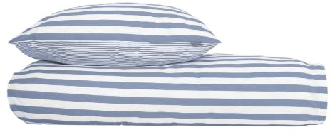 Schiesser Bettwäsche 155x220 cm | 100% Baumwolle | Hellblau | Gestreift | 2-teilig | Renforcé | 155x220 cm + 80x80 cm | angenehm weich & glatt | pflegeleicht & atmungsaktiv | OEKO-TEX® MADE IN GREEN