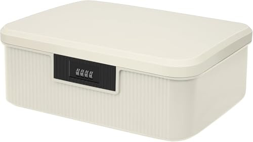 HOTOOLME 2 Schicht Kombinationsschloss Medizinbox aus ABS Aufbewahrungsbox Abschließbare Box Medikamente 34x29x12cm Ideal für Handys, Süßigkeiten, Snack, Persönlicher Safe