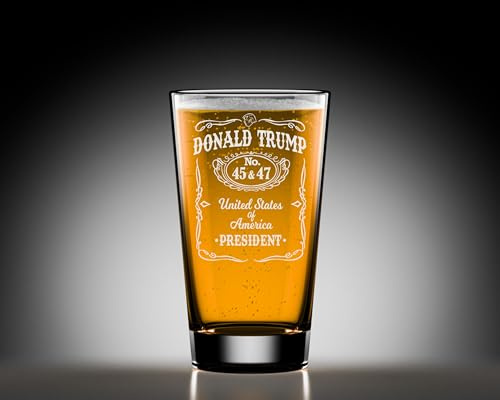 NeeNoNex Donald Trump Laser Engraved Beer Pint, Right Wing, Conservative Gift, Trump For Presidency, Poilitical Gift, 45-47