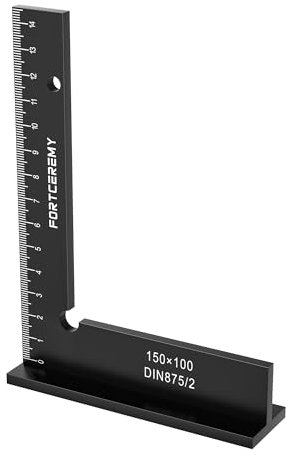 Anschlagwinkel, FortCeremy 90 Grad Winkelblöcke 150 * 100mm, Schlosserwinkel Präzisions-Werkzeugtischler-Lineal-Satz Breite Basis Sitz-Winkel L-Typ, Layout Holzbearbeitung Messwerkzeug mit Skala