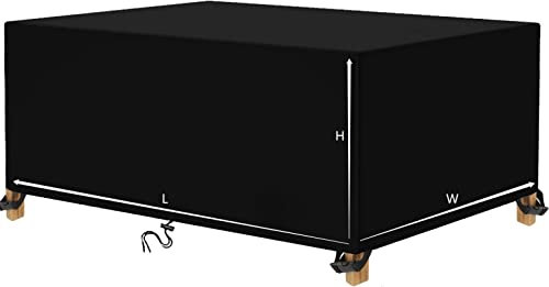 Schwarzes 600D-Oxford-Gewebe, Terrassenstuhl- und Tisch-Set für den Innenbereich, staubdicht und Anti-Rattan, 153 x 133 x 88 cm, stilvolle Möbel für Ihr Zuhause