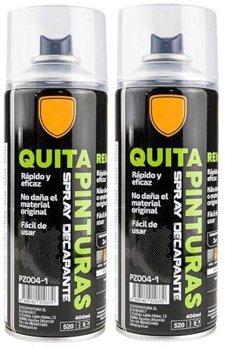 various Spray de Quita Pintura, Elimina Capas de Pintura Barnices Esmaltes 400ml - Pack de 2 Unidad