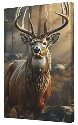 LPSRTWE Leinwanddrucke, Hirsch, Jagdsaison, Wandkunst, HD-Druck, Poster, Wandbehang für Schlafzimmer, Bild, Gemälde für Büro, Kunstwerk, Leinwandbilder für Wohnzimmer, Kunst, Wanddekoration, 30,5 x