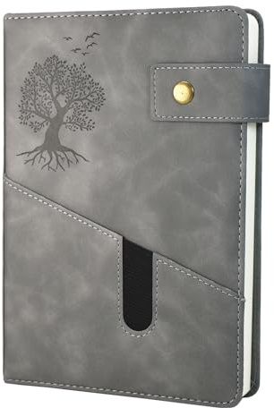 HoyunLL A5 Ruled Notebook Journal - A5 Note Book Hardcover Executive Notebooks with Premium Thick Paper, 8.5×5.7,360 Page, Perfect for Office Home School Business Writing & Note Taking (Grey)